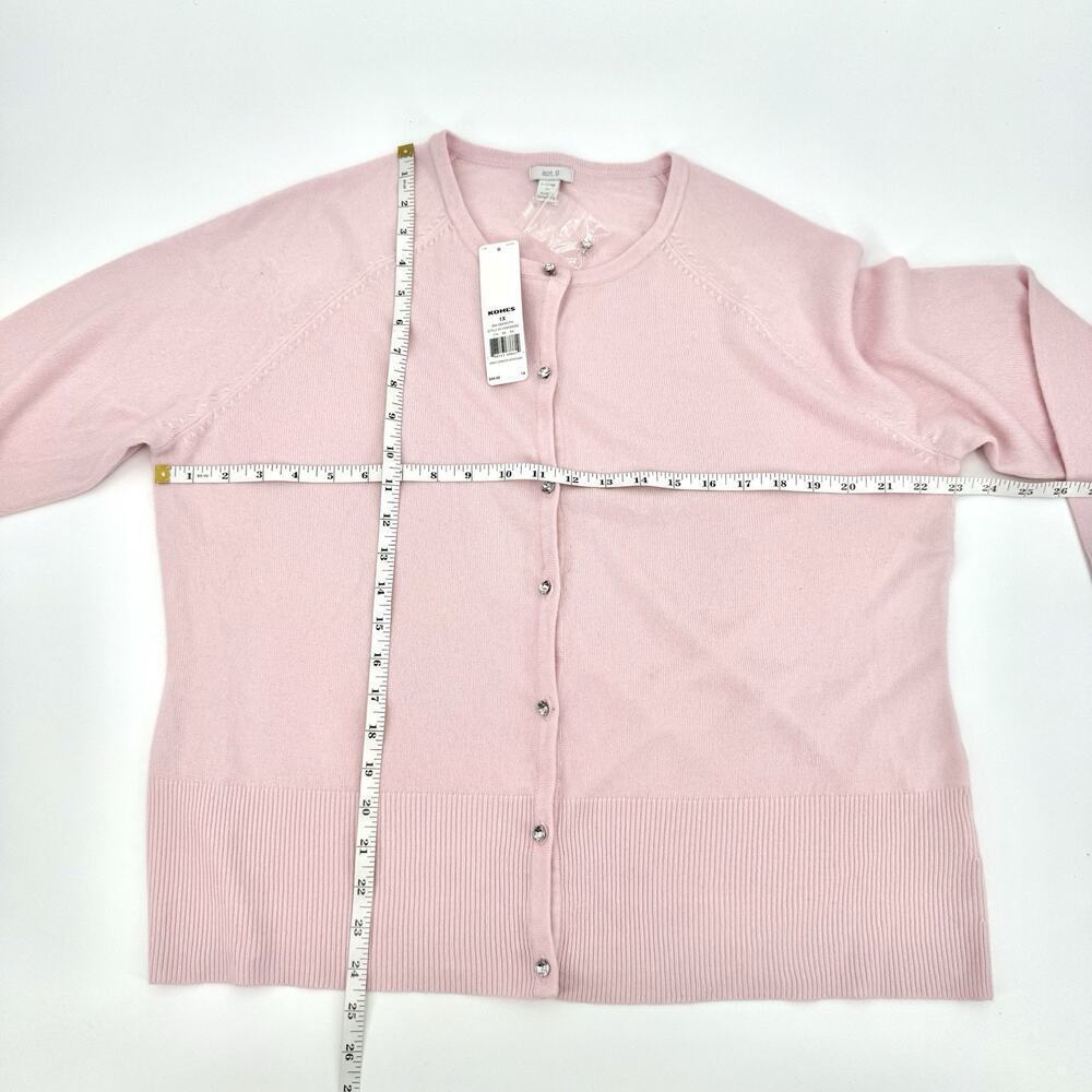 Apt. 9 Smoky Pink Long Sleeve Jewel Button Front Cardigan Womens Sweater Size 1X - Picture 8 of 10